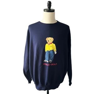 Polo Ralph Lauren Vintage Golf Polo Bear Sweatshirt | LARGE NWT